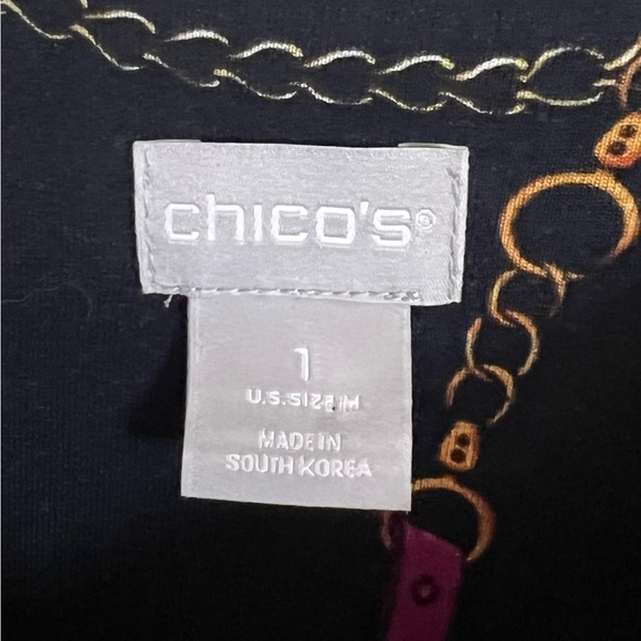 Chico’s NEW Touch Of Cool Chain Print Wedge Tunic Top Sz M - Picture 6 of 8
